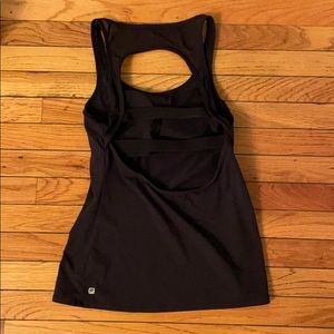 Fabletics black open back work out tank sz: small